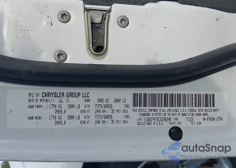 2012 Ram 1500 Laramie из США, поврежденный, VIN 1C6RD7NT8CS328208